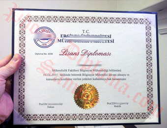 Erciyes Universitesi - Fake Diploma Sample from Turkey